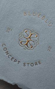 tarjeta de visita para branding imagen de marca identidad corporativa de Blueblu una tienda online concept store