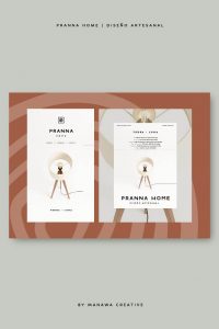 Identidad visual de la lámpara Terra Luna, branding estratégico artesanal diseñado por Manawa Creative para Pranna Home.