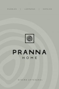 Identidad visual de Pranna Home en fondo verde con logotipo artesanal y branding diseñado por Manawa Creative.