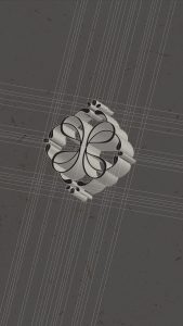 Isotipo de Clínica Etérea en versión 3D, mostrando su construcción volumétrica.