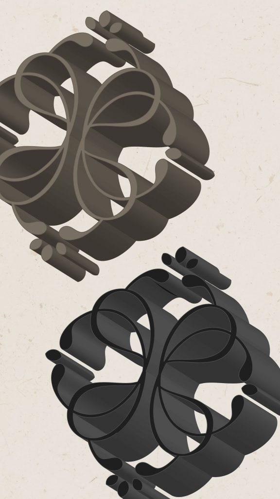 Variaciones del isotipo de Clínica Etérea en distintos tonos dentro del sistema de identidad visual.