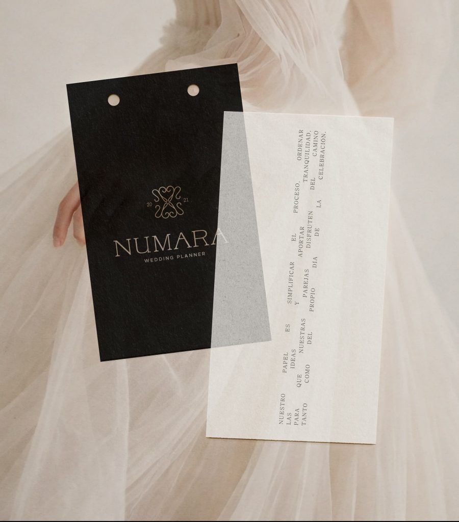 Rebranding estratégico de Numara, wedding planner en Asturias, desarrollado por Manawa Creative. Imagen de portada del proyecto de branding estratégico con naming, identidad visual y comunicación de marca.