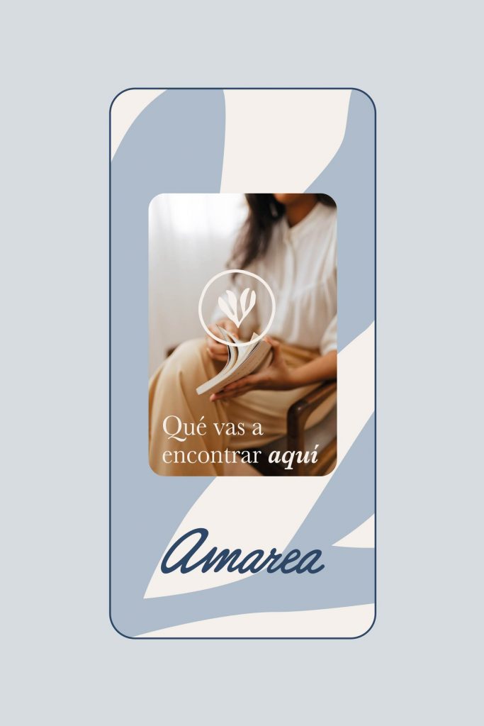 Historia de Instagram de Amarea con fotografia y el mensaje Que vas a encontrar aqui